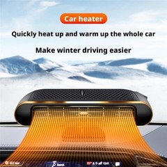 12V Car Heater And Fan, 360° Defrost, Dual Mode, Cigarette Lighter Power