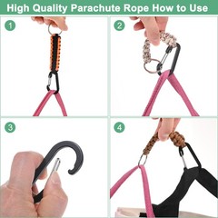 3-Pack Braided Paracord with Clips, 6.7 Inch Paracord Lanyard[Brown]