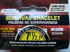 SecureLine Survival Bracelet- Military Grade Paracord 7 Ft Of Rope Medium Brown