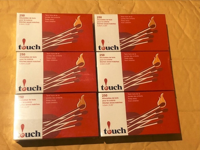 LONG SAFETY MATCHES 6 BOXES 250 Each Box 1500 Matches Total 5.5CM length 