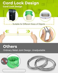Garbage Can Bands Cord 12 pcs, 12pcs (black,grey,white,blue,green,yellow)