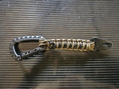 Reflective Woodland W Reflective Black lanyard with ITW Style Carabiner hk hook