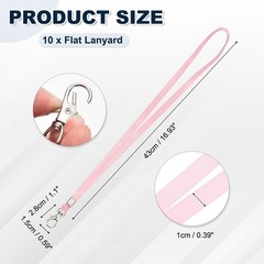 For 10Pcs 16.9″ Polyester Lanyard with Wallet Carabiner, Pink