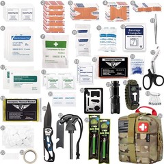 EVERLIT 250 Pieces Survival First Aid Kit IFAK EMT Molle Pouch Camo