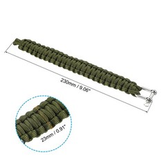 Survival Paracord Bracelet, 2 Pack Bracelet with U-shaped Buckle, Army Green