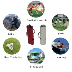 2 Pack Emergency Whistles Double Tube with Keychain for Outdoor Camping Hiking