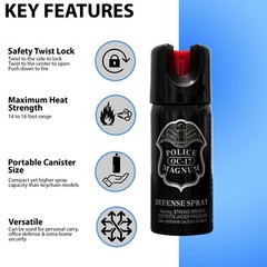 2 Police Magnum pepper spray 2 ounce Stream Twist Lock Safety Defense Protection