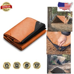 XL Survival Tarp Orange Waterproof 8.5’x12′ Thermal Reflective Camping Shelter
