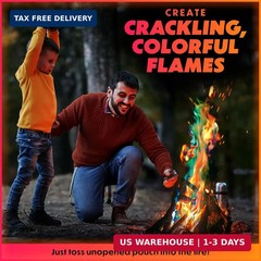 Magical Flames Fire Color Packets (12 Pack), Vibrant Multi-Color Fire for Fire P