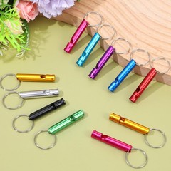 100 Pieces Emergency Whistle with Keychain, Aluminum One Size, 100PCS