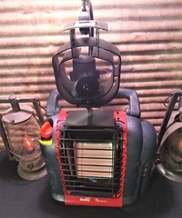 Mr. Heater «Buddy» Single Tank Wood Stove, Heat Powered Fan Mount. Custom Built.