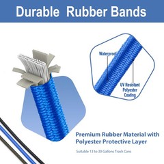 Trash Can Rubber Bands, Fit 2.3-4.7 ft Perimeter, Black, Blue,Olive green