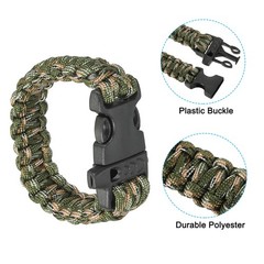 Survival Paracord Bracelets, 3 Pack Braided Bracelet, Army Green Camouflage