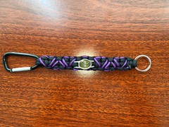 United States Army Charm with Purple Hearts Paracord Keychain