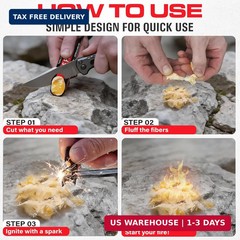 Dextreme Fire Plug Titan – Survival Fire Starting Tinder, Fire Plugs XL, Best Fi