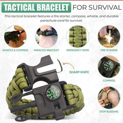 Survival Kit Emergency Supplies -67 Pcs, 14-in-1 Gear: Camo Green