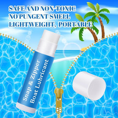 Snap and Zipper Lubricant Wax Stick Marine Lube for Boat Canvas Vinyl