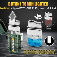 LcFun 2-Pack Waterproof Dual Arc USB Lighter Windproof Butane Outdoor