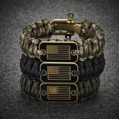 Onewly Paracord Bracelets with Bronze USA Flag – Gifts for Military Veterans …