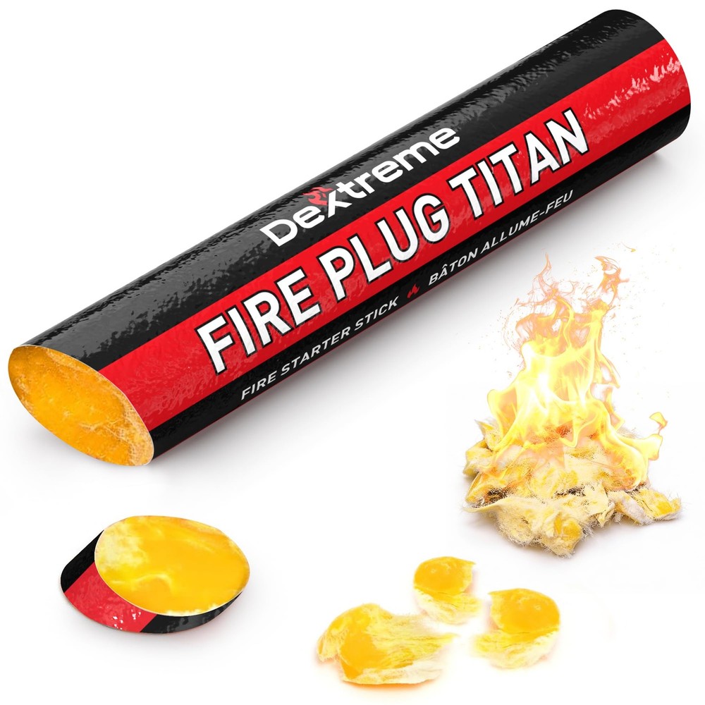 Dextreme Fire Plug Titan – Survival Starting Tinder, 1 Stick, Orange