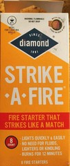 8 piece Diamond Strike-A-Fire Starter Match Sticks Firestarter Logs 12min. Burn