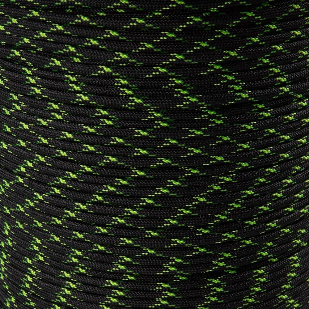 Black 550lb Paracord – 7 Strand Type III Tactical Parachute Cord for Hiking, …