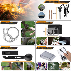 Survival Kit, 250Pcs Survival Tools Tactical Gear and Trauma Bag, Survival First