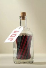New ANTHROPOLOGIE ARCHIVIST JOY Glass MATCH Bottle Green Red Christmas