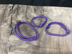 Paracord Bracelets Lot Of (3) Purple Slider Adjustable Length