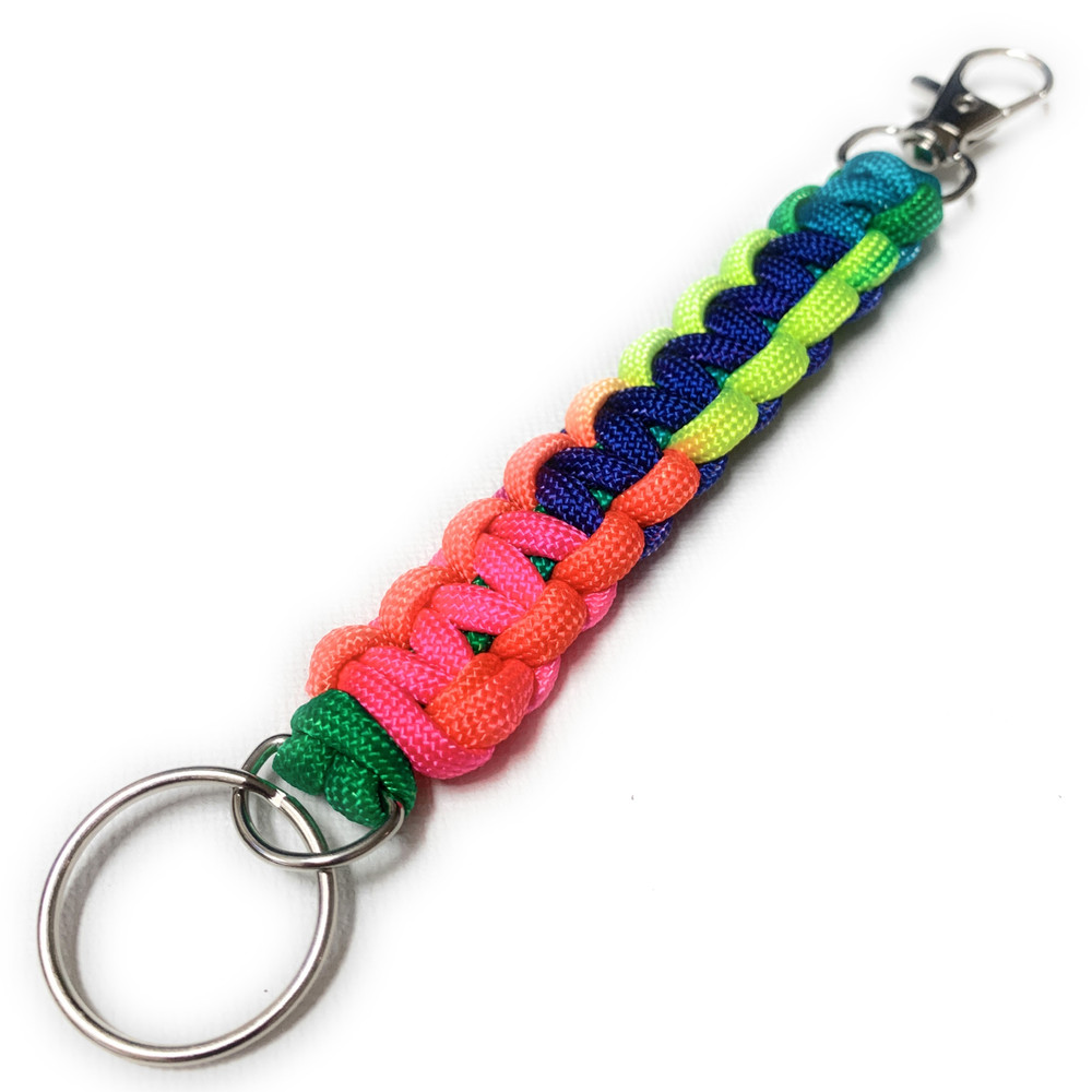 Rainbow LGBTQ+ Pride Handmade Paracord Key Fob/Key Chain/Zipper Pull (PK110)