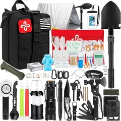Survival Kit 250Pcs Survival Gear First Aid Kit W/ Molle System Compatible Bag
