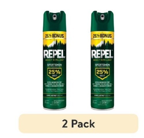 (2 pack) Repel Insect Repellent Sportsmen Formula 25% DEET, Bonus Aerosol, 8.125
