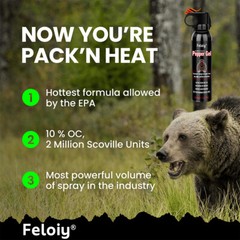 Feloiy Max Strength 11oz Pepper Spray w/ Holster 1 Pack Free peper spray 1/2oz