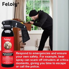 Feloiy 35 Feet BEAR Deterrent Repellent Spray 16 oz GLOW CAP CAMPING HIKING