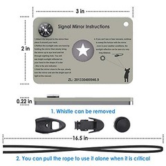 Signal Mirror Survival Tools, Military Grade Hiking Camping Mirror 2 x 3 1 Pcs