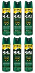 6 Cans Repel Insect Repellent Sportsmen Formula 25% DEET Aerosol Size 8.125 oz