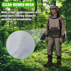 Anti-Mosquito Bug Mesh Net Suit Breathable Jacket with Hood Pants Gloves Socks