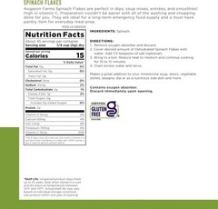 Augason Farms Dehydrated Spinach Flakes Can, Emergency Food Supply, 8 Oz