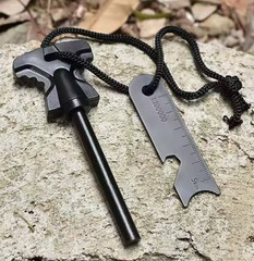 2pc Fire Starter Flint Steel Striker Survival Kit Ferro Rod Camping Outdoor Tool