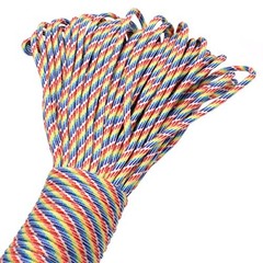100ft Type III 7 Strand Core Paracord 550 Parachute (27# Rainbow Colo)