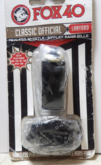 Vintage Fox 40 Pealess Whistle Black Canada W/Lanyard Official Referee Sports