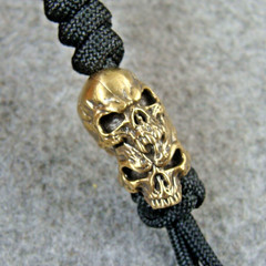 Handmade 550 Paracord Knife Lanyard With Brass Skull Bead / Knife Lanyard Bead