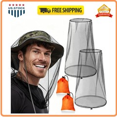 2 Pack Mosquito Head Net Breathable Bug Mesh for Hiking Camping Fishing Garde…