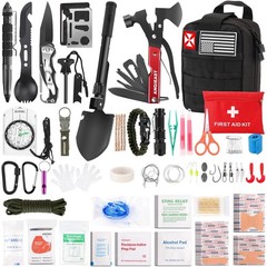 256-Piece Survival Kit & First Aid Gear – Trauma Tools, Molle Pouch for Camping,