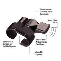 FOX 40 PEARL FINGER GRIP WHISTLE F/S, Black