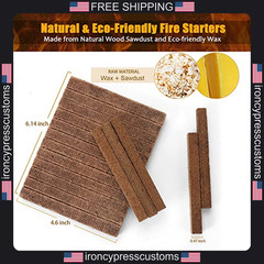 4 Pack Natural Fire Starter Cubes for Camping and Grilling