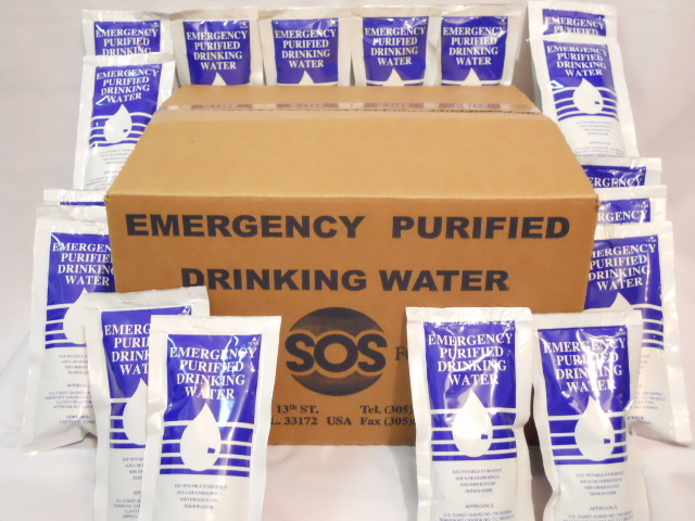 1 case Emergency Drinking Water 96 Pouches (4.227 FL OZ.) 48 Day Survival