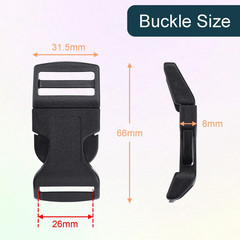10Pack 1″(26Mm) Contoured Plastic Side Release Buckles, Paracord Buckles for Bac