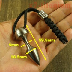 Titanium cone shaped Waterproof Capsule pill Bottle Lanyard bead inverted XH710