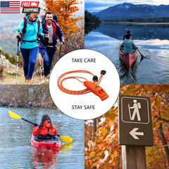 Emergency Whistles with Lanyard Safety Whistle Survival Shrill Loud Blast for Ka